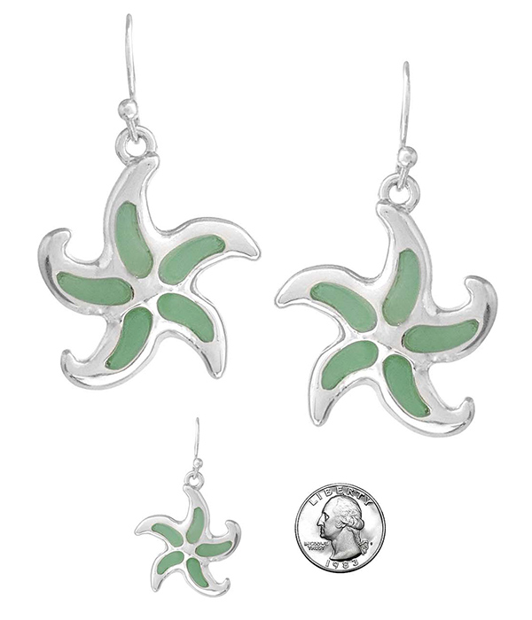 SEALIFE THEME SEA GLASS EARRING - STARFISH