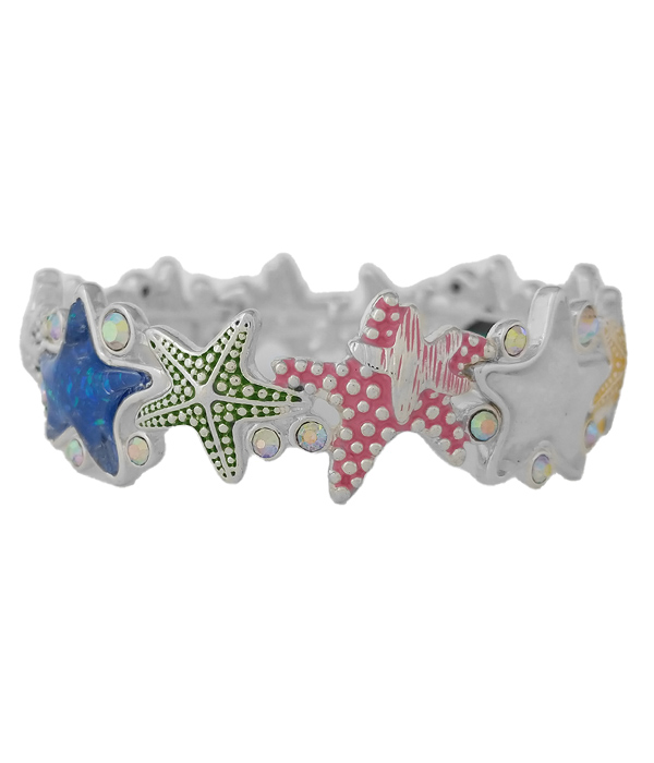 SEALIFE THEME OPAL STRETCH BRACELET - STARFISH