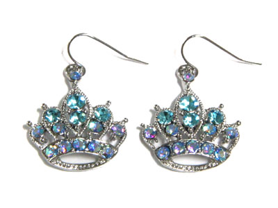 Crystal crown earring