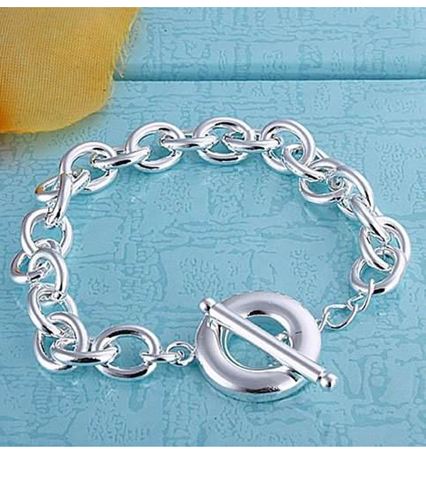 925 sterling silver plating toggle bracelet