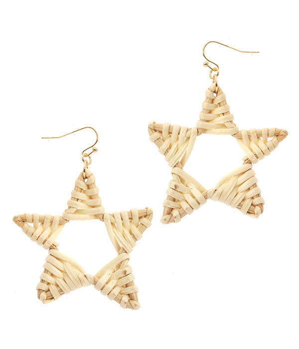 RATTAN STAR EARRING