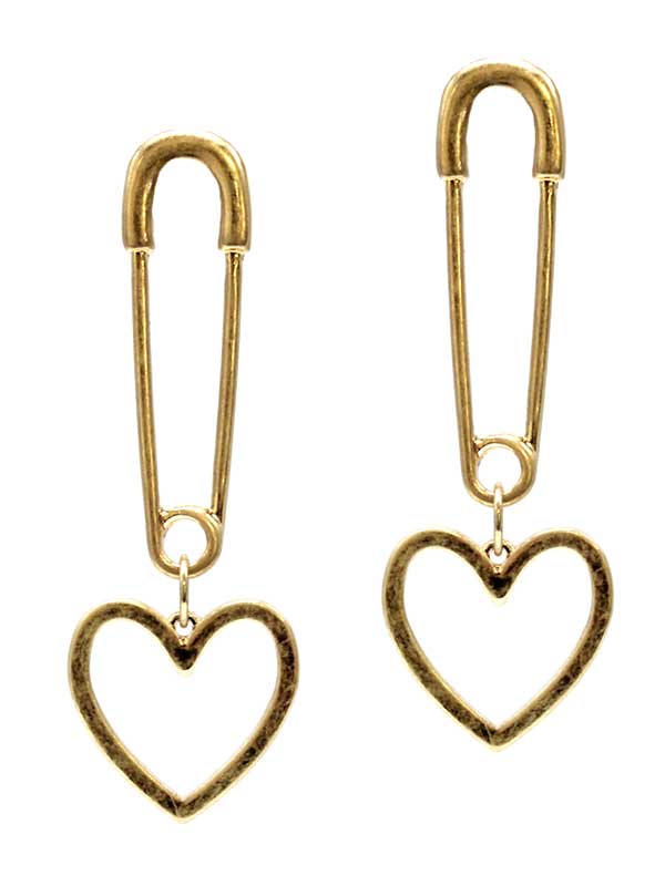 Heart pin earring