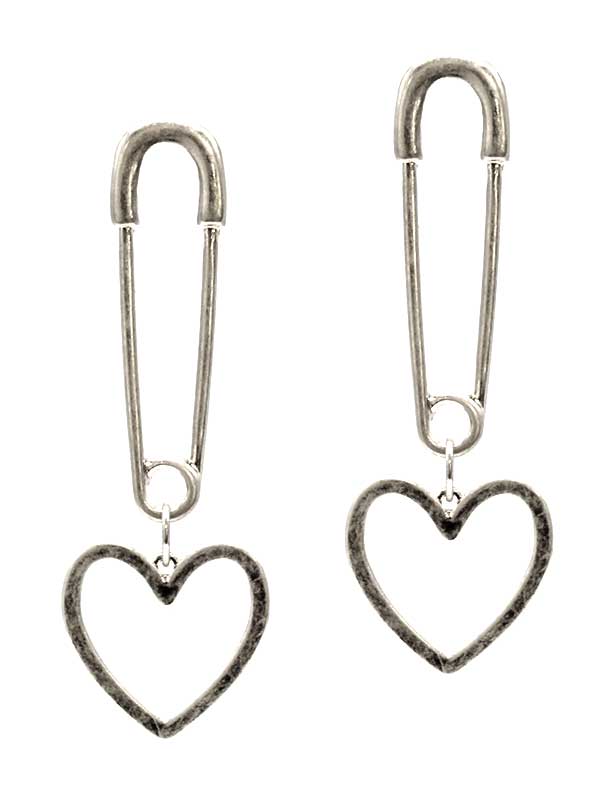 Heart pin earring