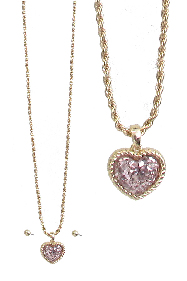 GLITTERING HEART NECKLACE VALENTINE