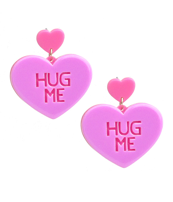 Valentine heart earring - hug me