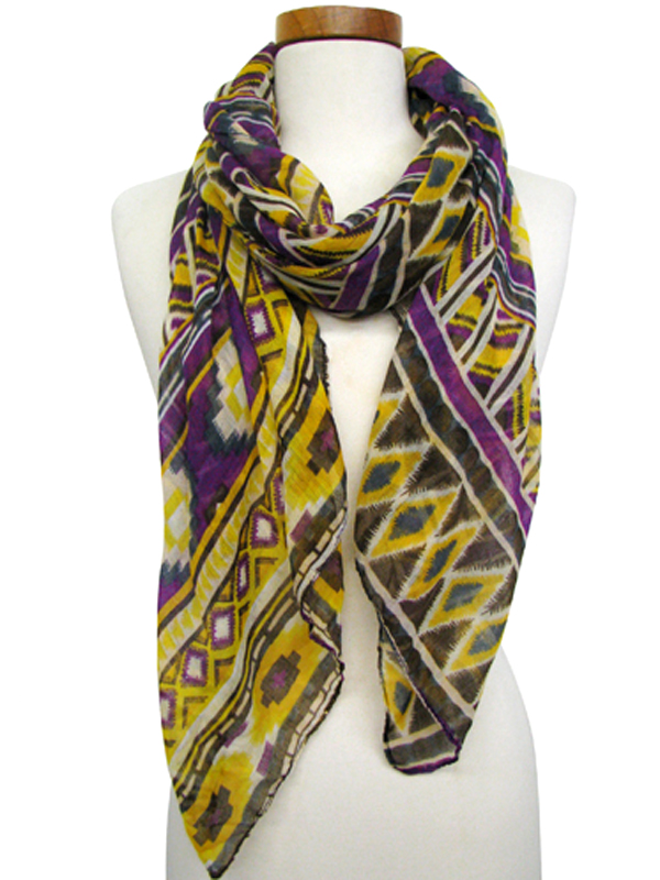100% polyester vivid tribal spring scarf