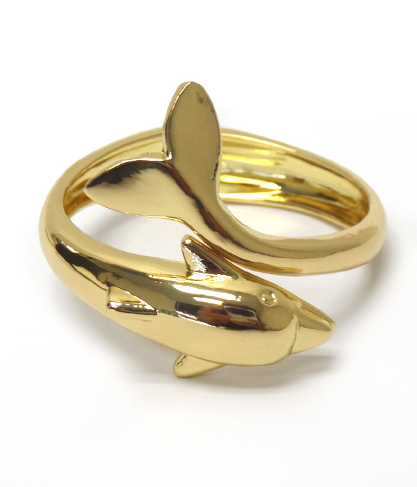 Metal dolphine hinge bangle bracelet