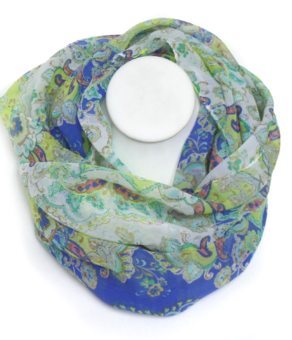 Floral pattern infinity scarf