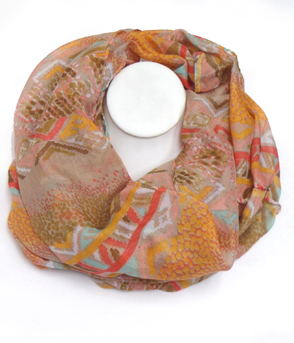 Aztec pattern infinity scarf -western