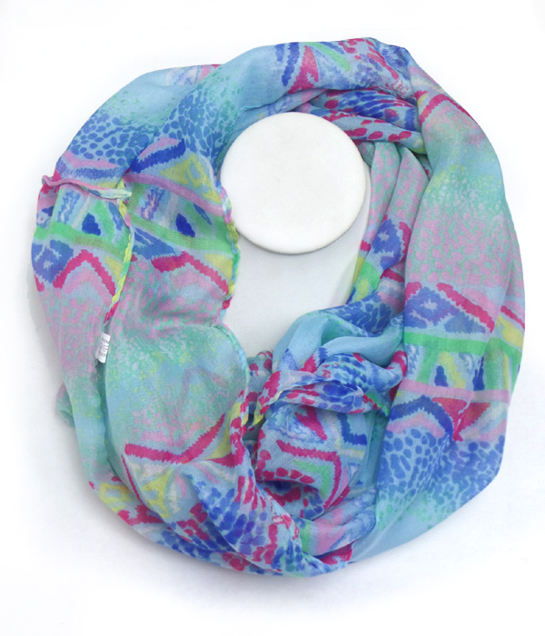 Aztec pattern infinity scarf -western