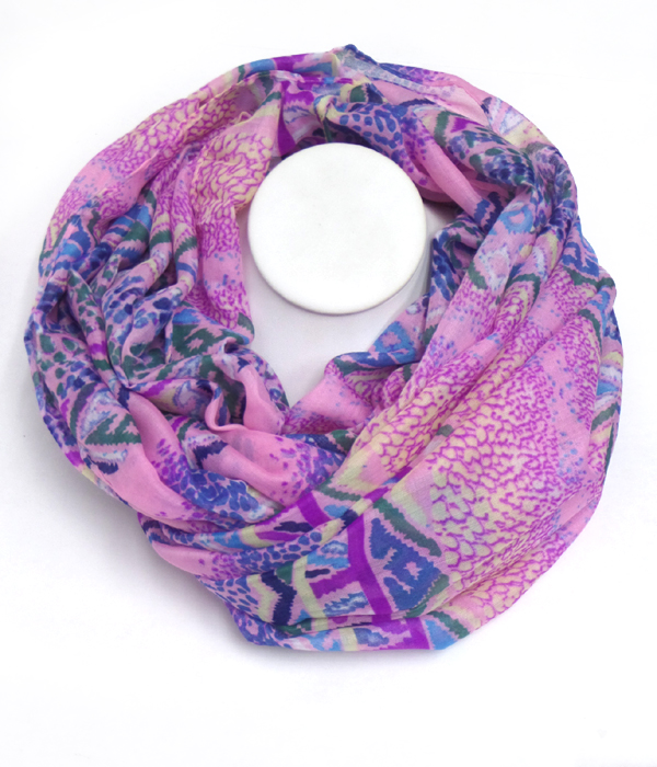 Aztec pattern infinity scarf -western