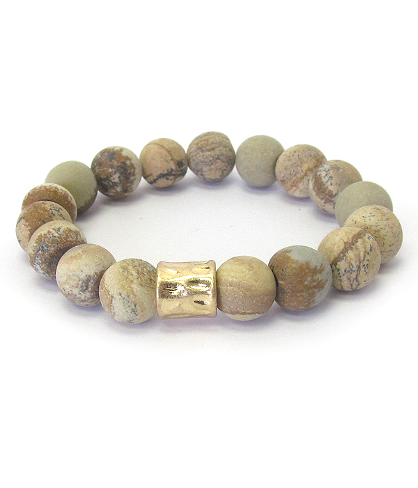 Semi precious stone stretch bracelet - jasper