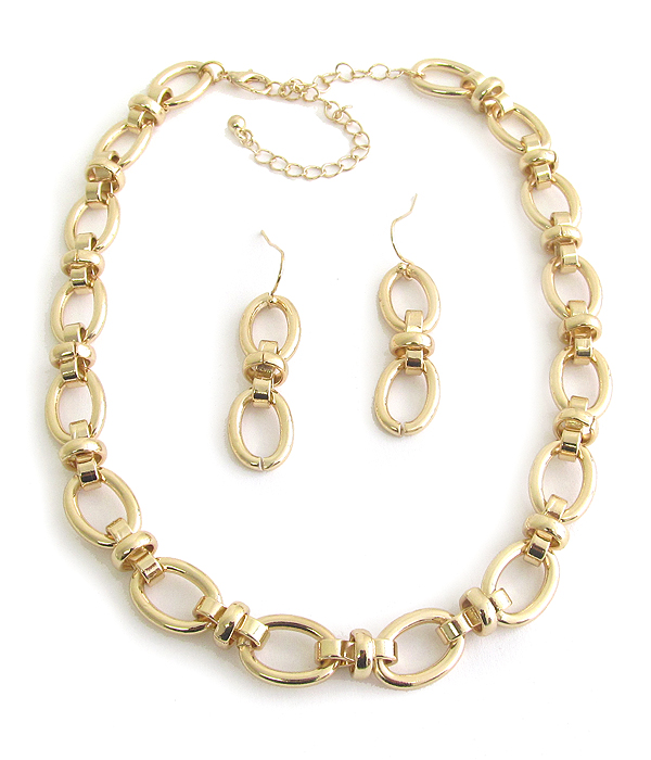 CHUNKY METAL CHAIN NECKLACE SET