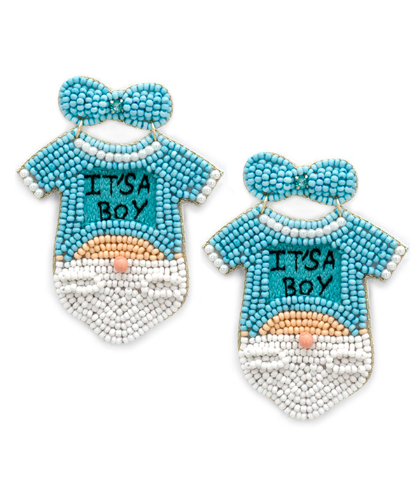 HANDMADE MULTI SEEDBEAD BABY THEME EARRING - BABY CLOTHES