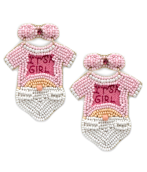 HANDMADE MULTI SEEDBEAD BABY THEME EARRING - BABY CLOTHES