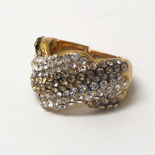Crystal art deco stretch ring