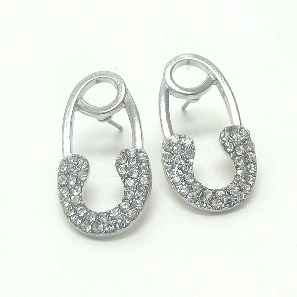 Premier electro plating crystal pin earring
