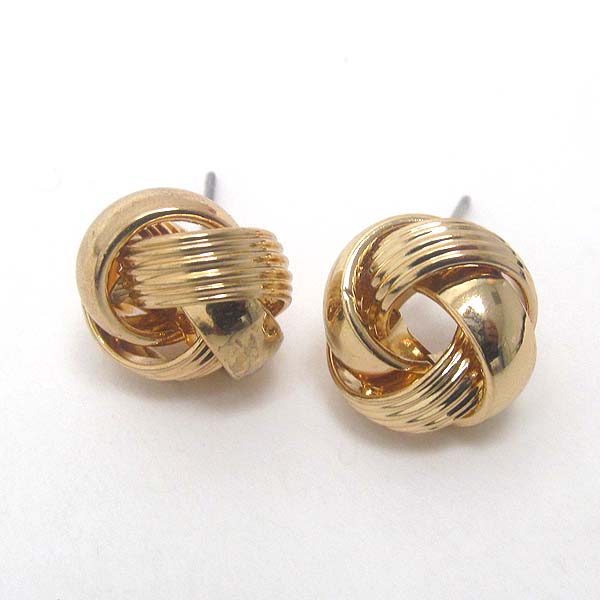 Premier electro plating metal woven ball stud earring
