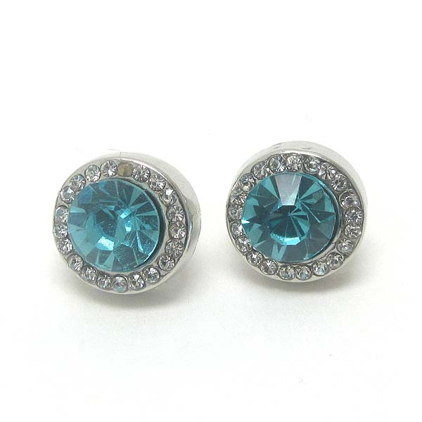 Premier electro plating crystal stud earring