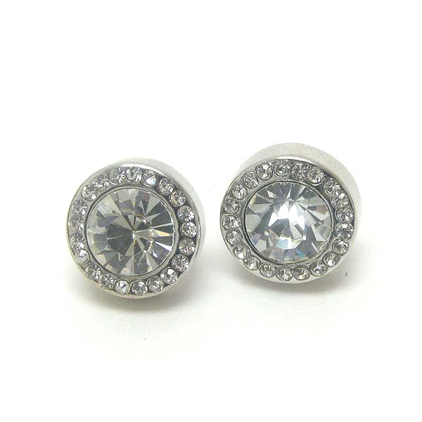 Premier electro plating crystal stud earring