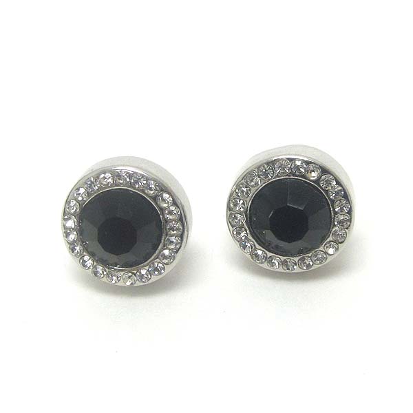 Premier electro plating crystal stud earring