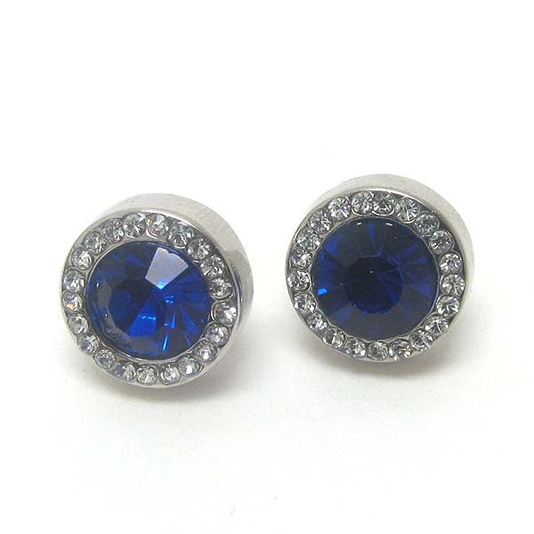 Premier electro plating crystal stud earring