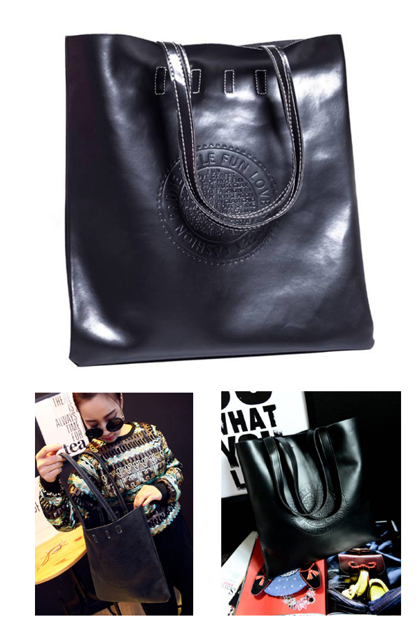 High polish leather full size messenger shoulder bag