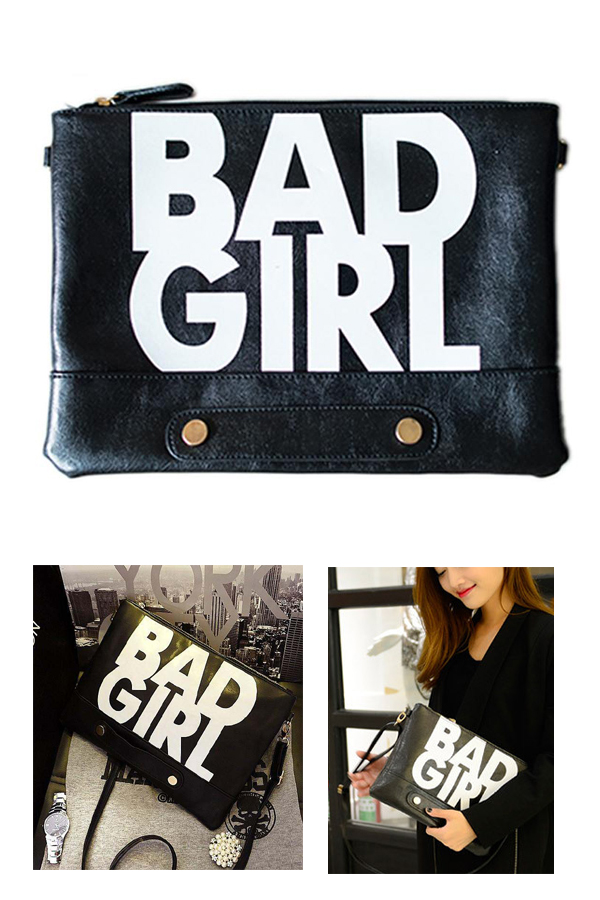 Bad girl full size messenger shoulder bag - tablet bag