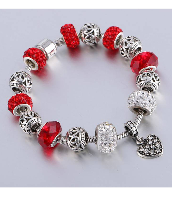 Pandora style interchnageable european charm bracelet -heart? -valentine