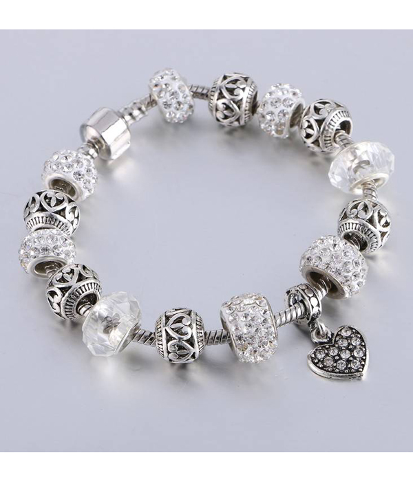 Pandora style interchnageable european charm bracelet -heart? -valentine