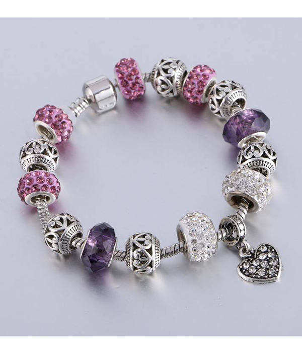 Pandora style interchnageable european charm bracelet -heart? -valentine