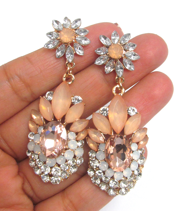 Crystal mix drop party earring