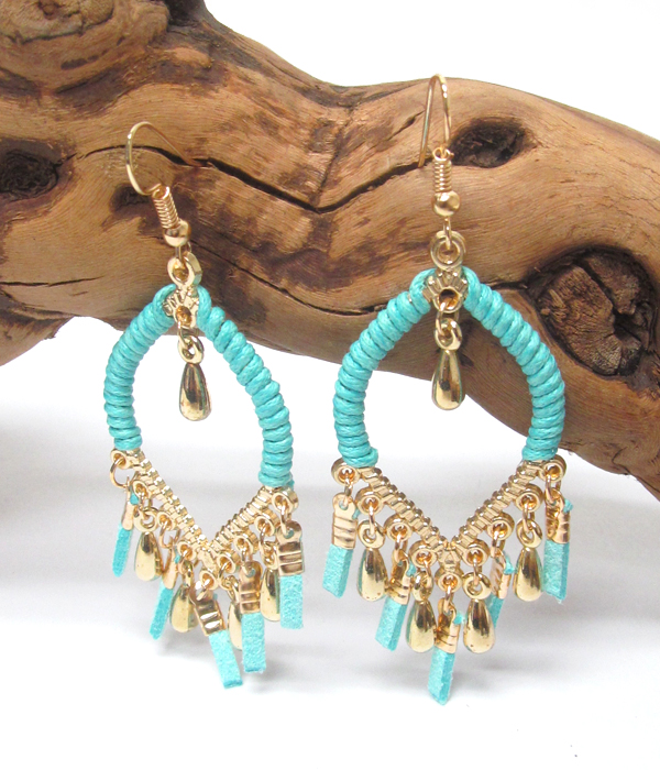 Multi bead drop earring