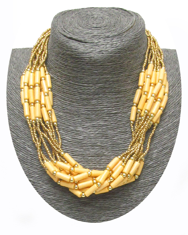 SEED BEADS MULTI LAYERED NECKLACE