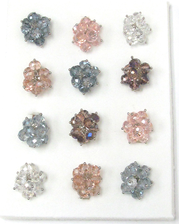 Assort crystal cluster rings -12 pc dozen pack mens jewelry