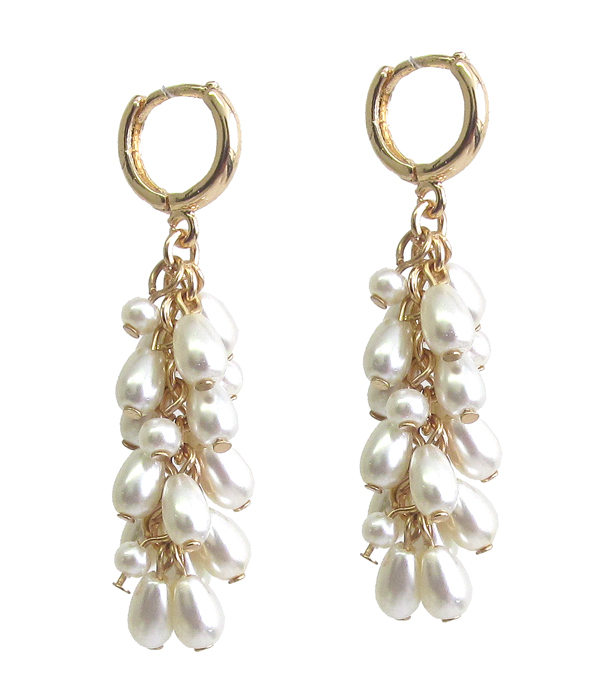 MULTI PEARL DANGLE DROP EARRING