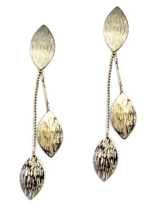 Scratch metal drop earring