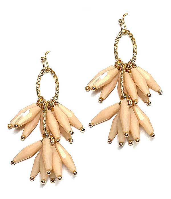 MULTI FACET STONE DANGLE DROP EARRING