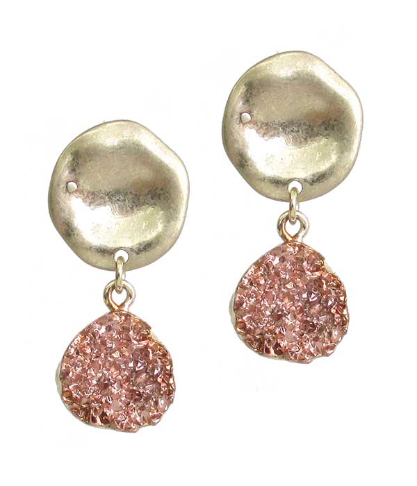 Druzy drop earring