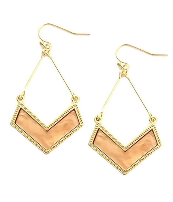 Accetate chevron drop earring