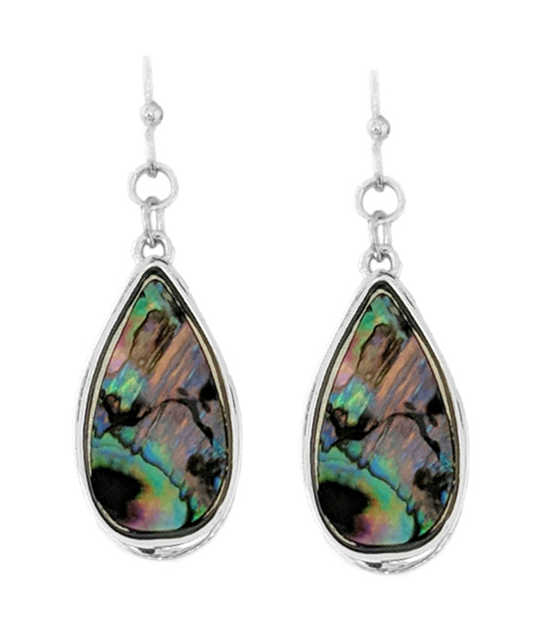 Abalone teardrop earring