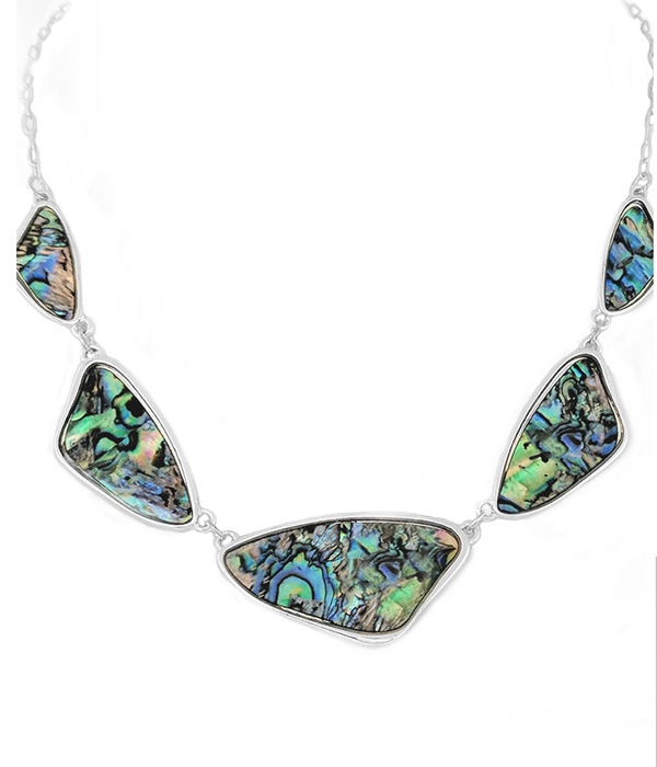 Multi abalone link necklace