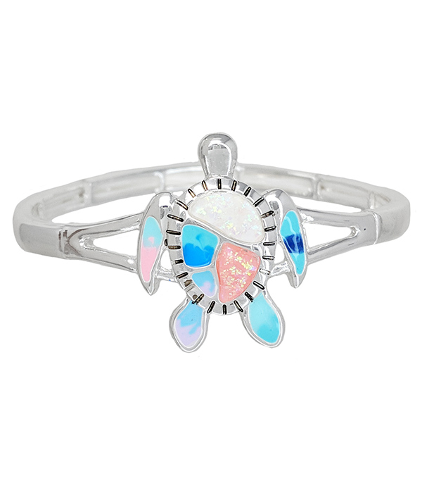 Sealife theme epoxy bangle bracelet - turtle