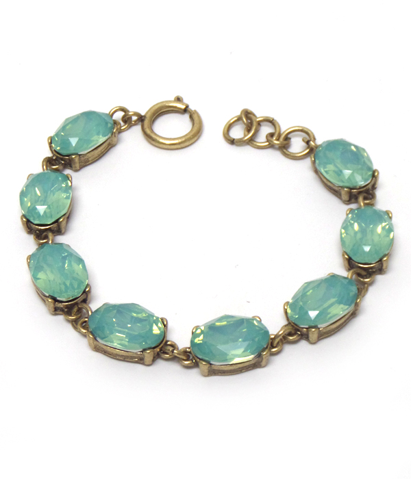 Catherine popesco inspired oval opal crystals linked bracelet