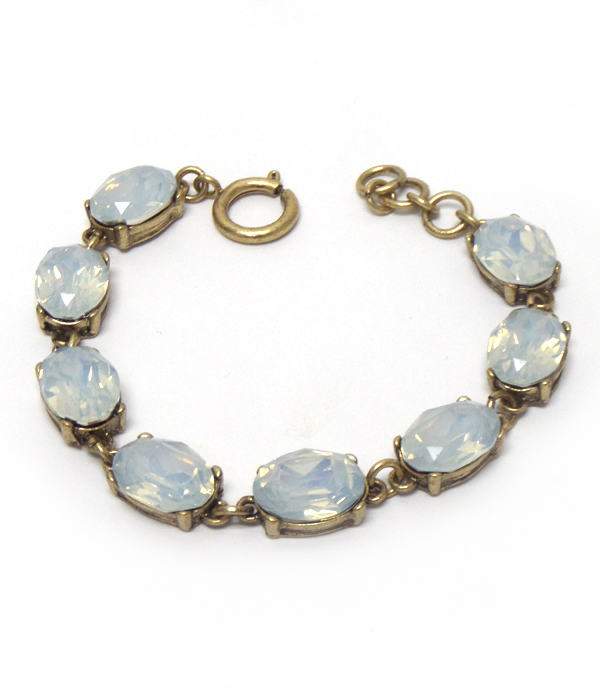 Catherine popesco inspired oval opal crystals linked bracelet