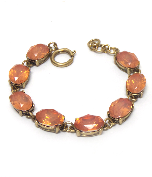Catherine popesco inspired oval opal crystals linked bracelet