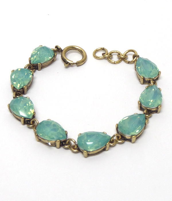 Catherine popesco inspired tear drop opal crystals linked bracelet