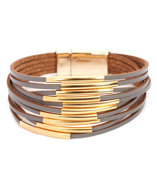 MULTI LAYER LEATHER MAGNETIC BRACELET