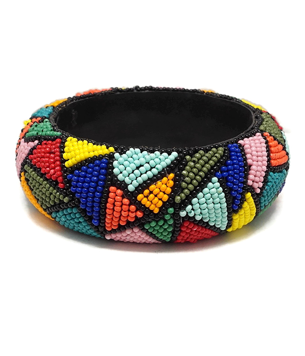 MULTI SEEDBEAD MIX BANGLE BRACELET