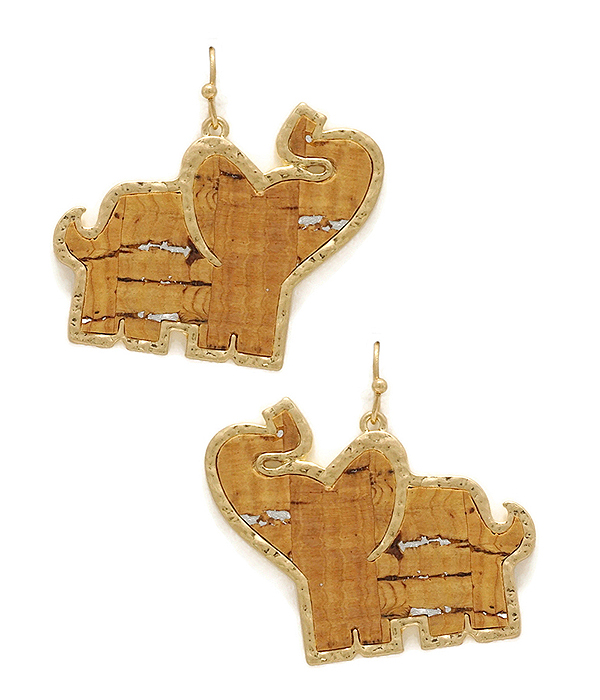 Elephant cork earring